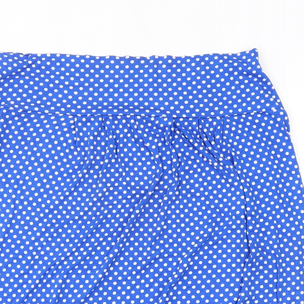Papaya Womens Blue Polka Dot  A-Line Skirt Size 16