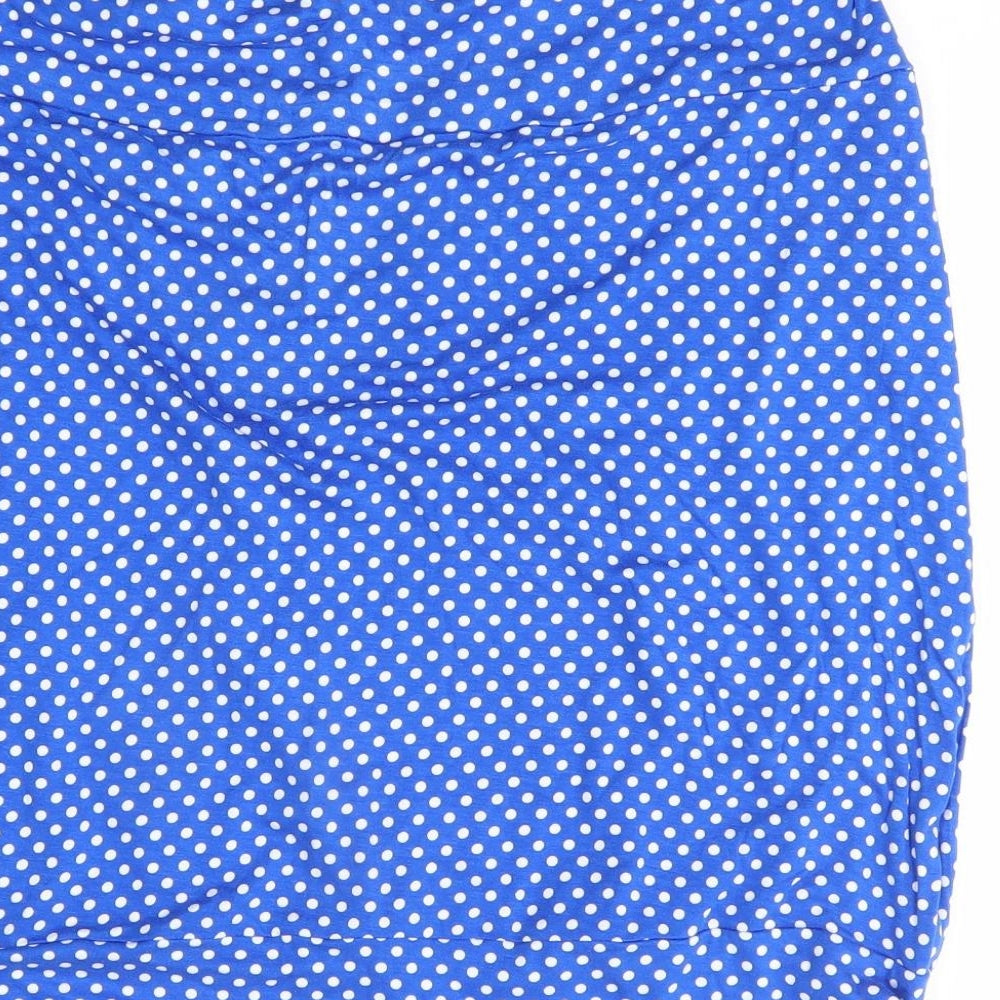 Papaya Womens Blue Polka Dot  A-Line Skirt Size 16