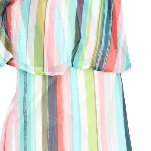 M&S Womens Multicoloured Striped  A-Line  Size 12