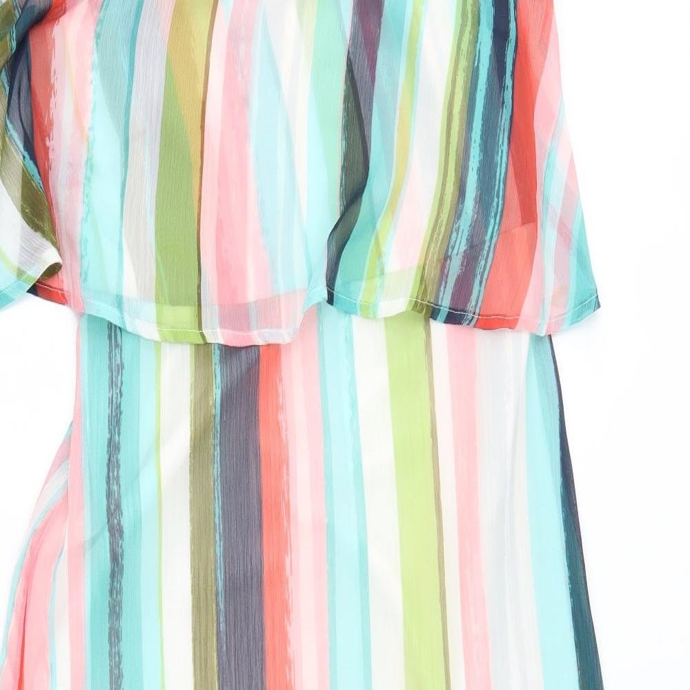 M&S Womens Multicoloured Striped  A-Line  Size 12