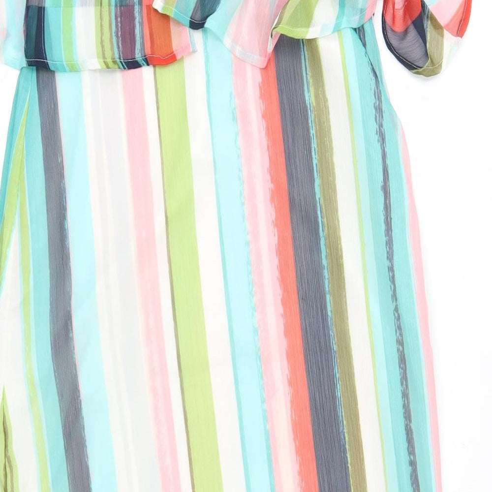 M&S Womens Multicoloured Striped  A-Line  Size 12