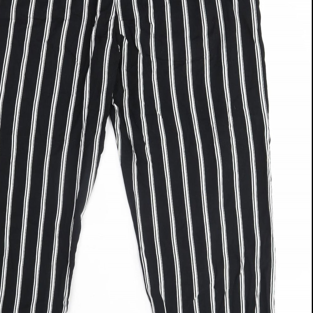 Papaya Womens Black Striped  Trousers  Size 18 L29 in