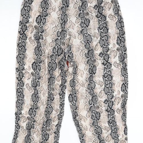 F&F Womens Beige Animal Print  Trousers  Size 16 L25 in