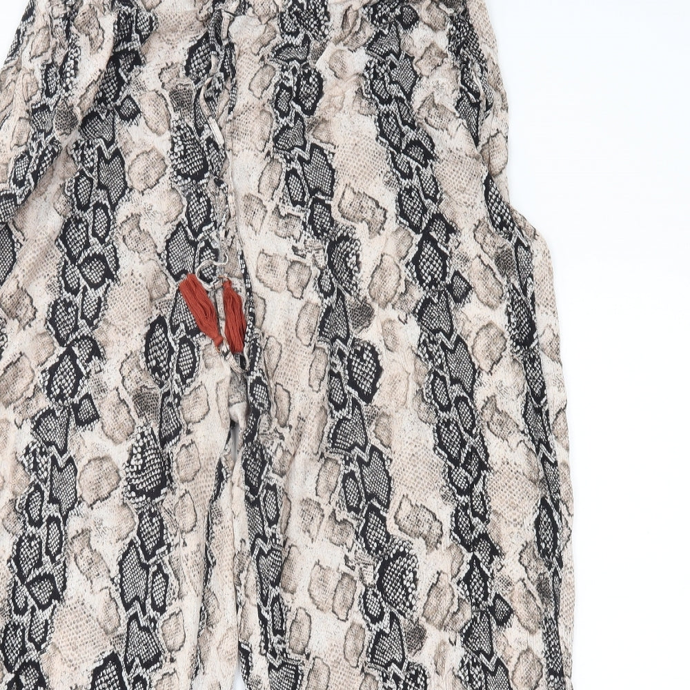 F&F Womens Beige Animal Print  Trousers  Size 16 L25 in