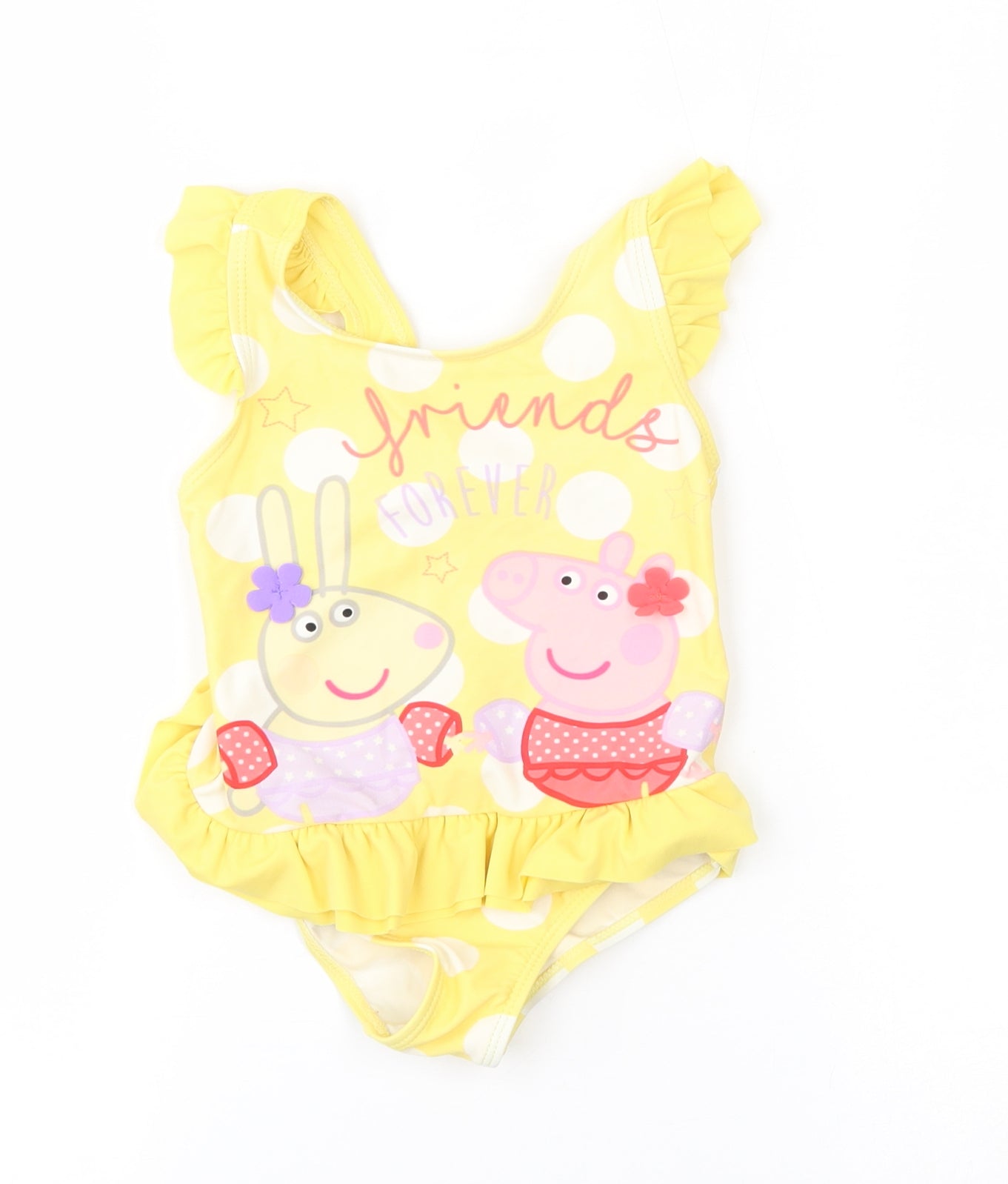 Nutmeg Girls Yellow Polka Dot  Bodysuit One-Piece Size 3-4 Years  - peppa pig