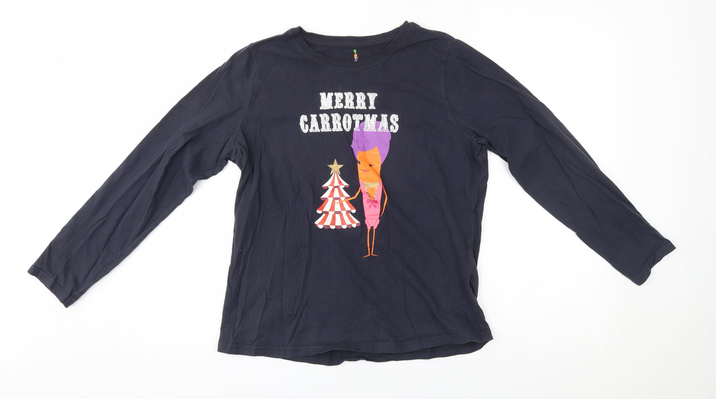 kevin the carrot Womens Blue   Basic T-Shirt Size M  - merry carrotmas