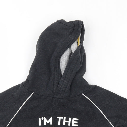 Matalan Boys Black   Pullover Hoodie Size 2-3 Years  - I'm the boss