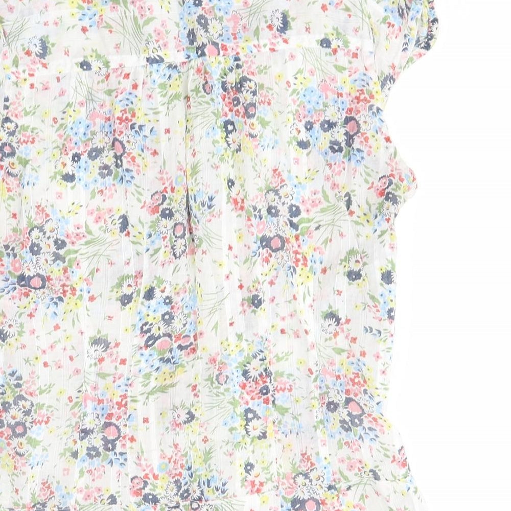 H&M Womens Grey Floral  Basic Button-Up Size 8