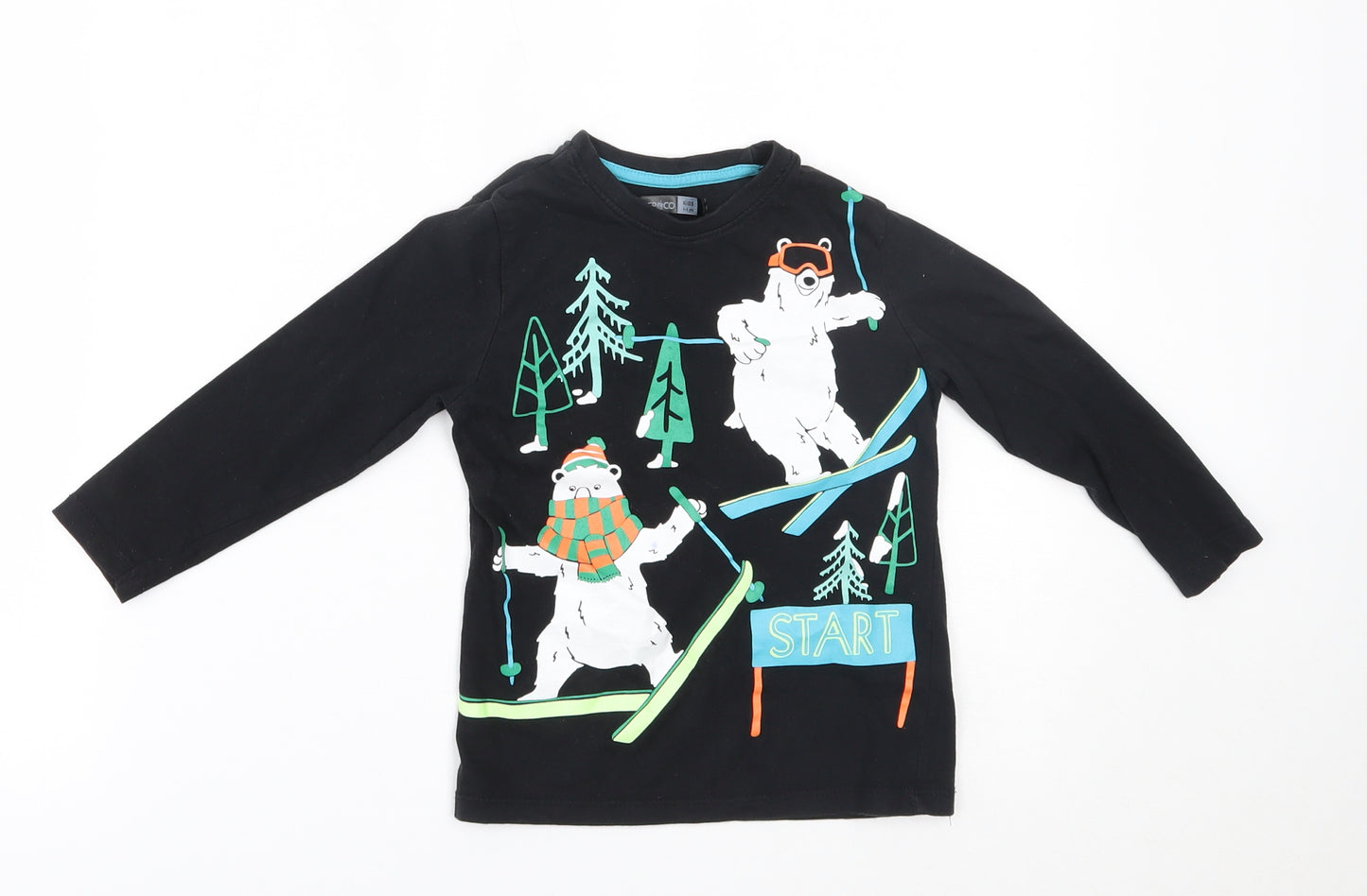 Pep&co Boys Black   Basic T-Shirt Size 3-4 Years  - polar bear