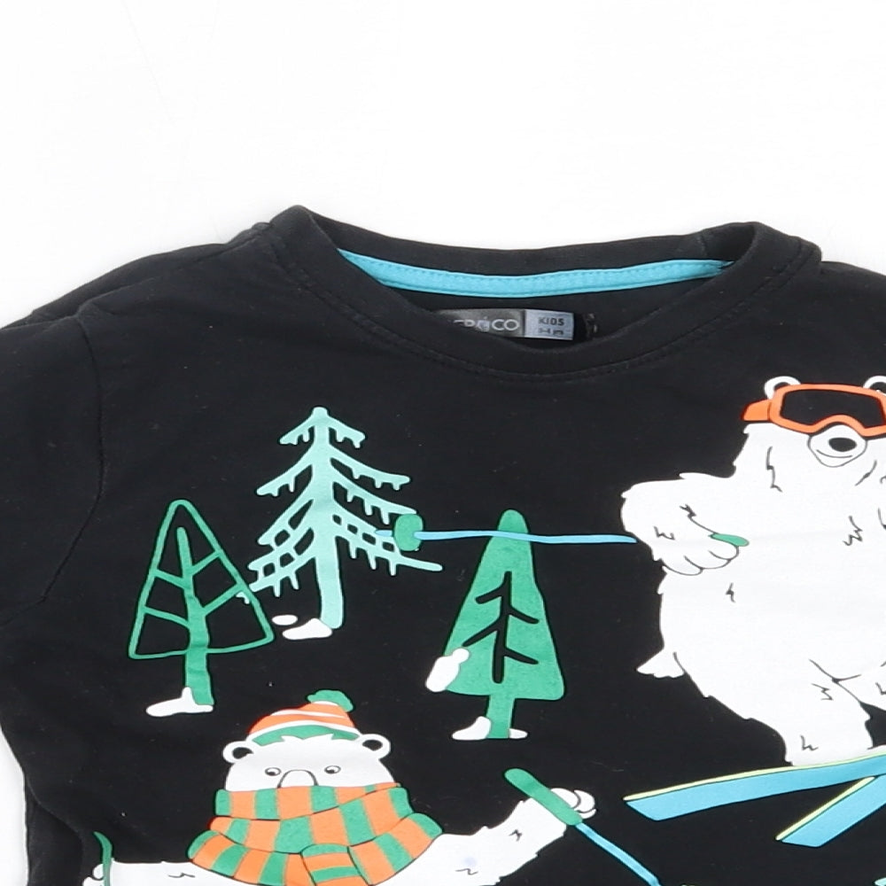 Pep&co Boys Black   Basic T-Shirt Size 3-4 Years  - polar bear