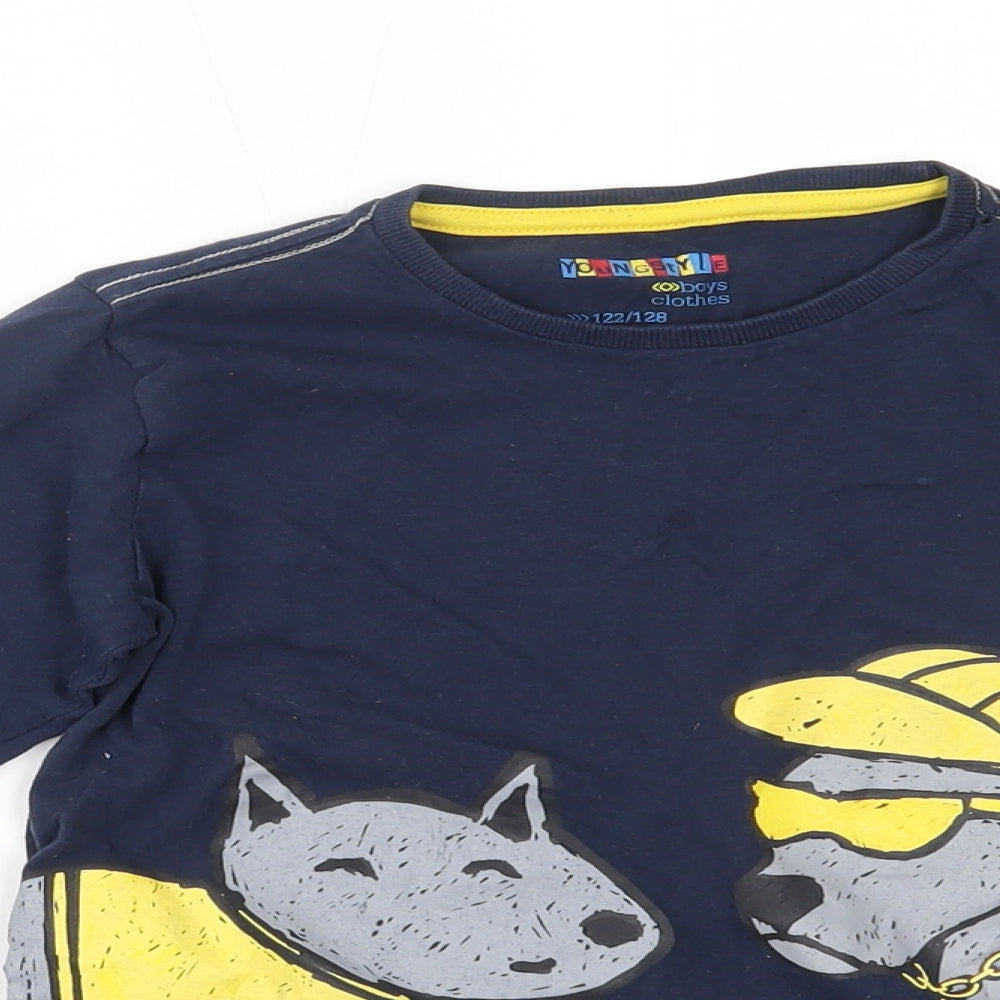 youngstyle Boys Blue   Basic T-Shirt Size 7-8 Years