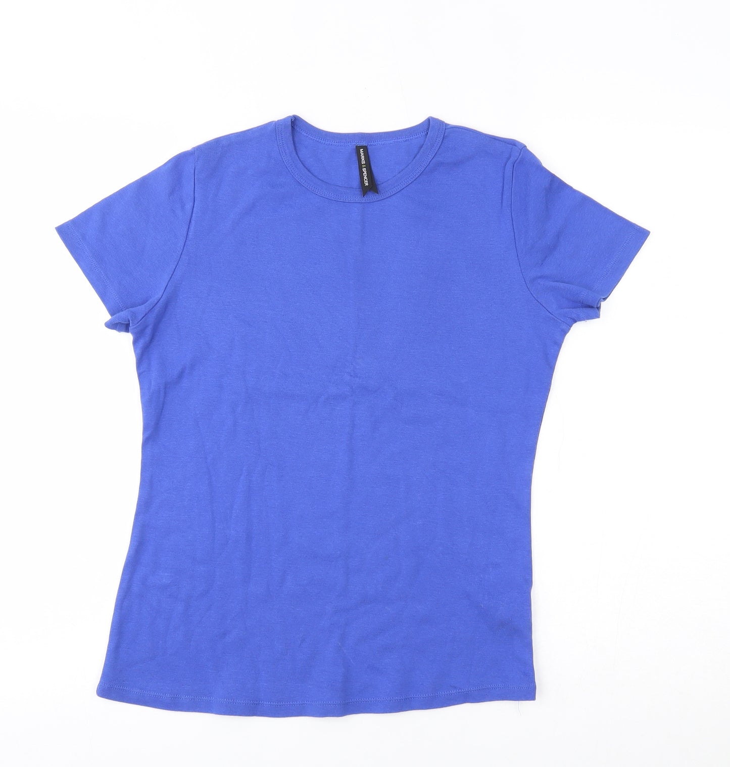 M&S Womens Blue   Basic T-Shirt Size 14