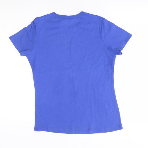 M&S Womens Blue   Basic T-Shirt Size 14