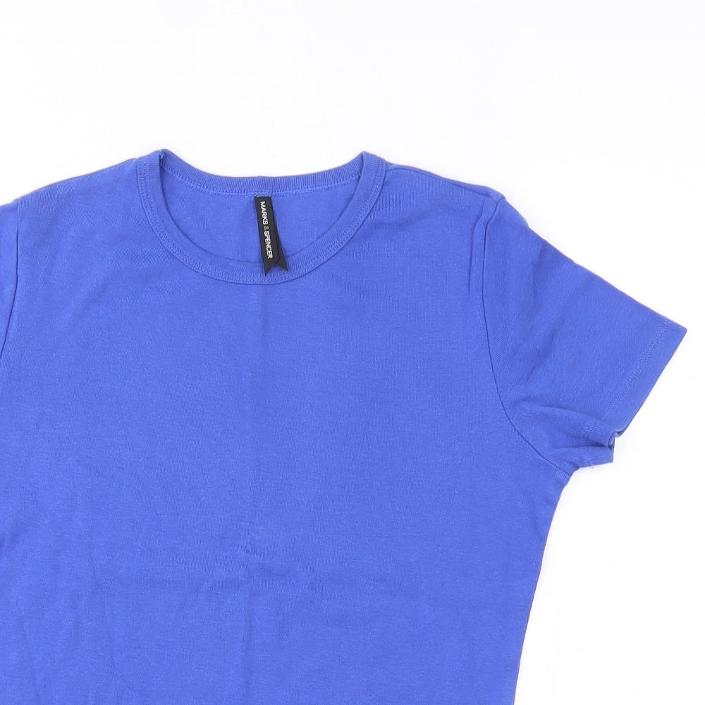 M&S Womens Blue   Basic T-Shirt Size 14
