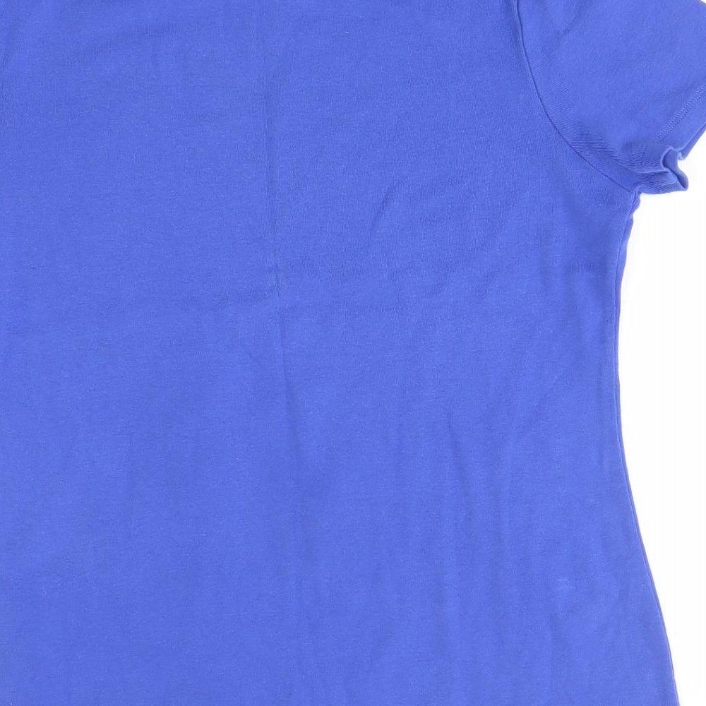 M&S Womens Blue   Basic T-Shirt Size 14