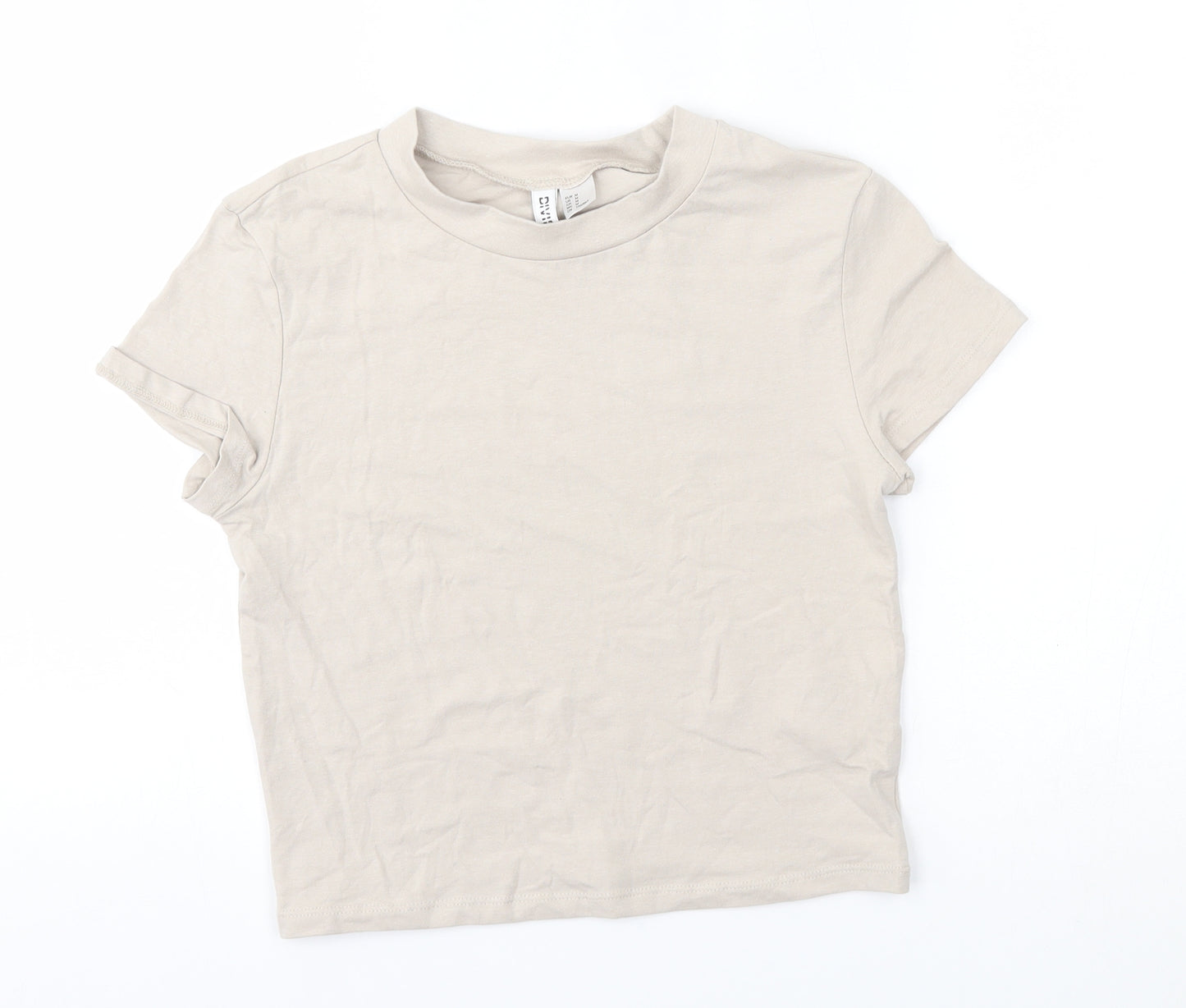 H&M Womens Beige   Basic T-Shirt Size M  - cropped