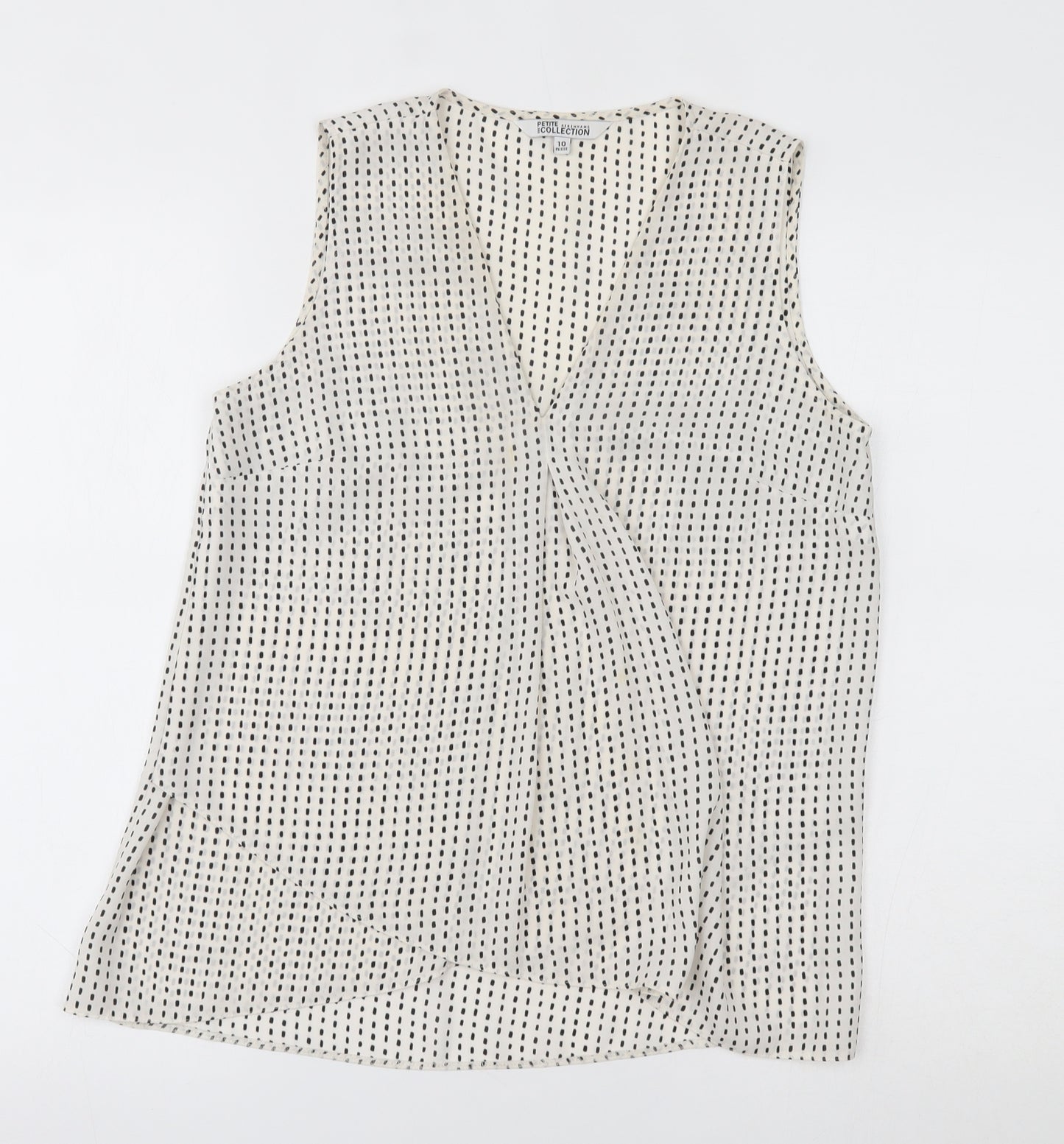 Debenhams Womens White Geometric  Basic Blouse Size 10