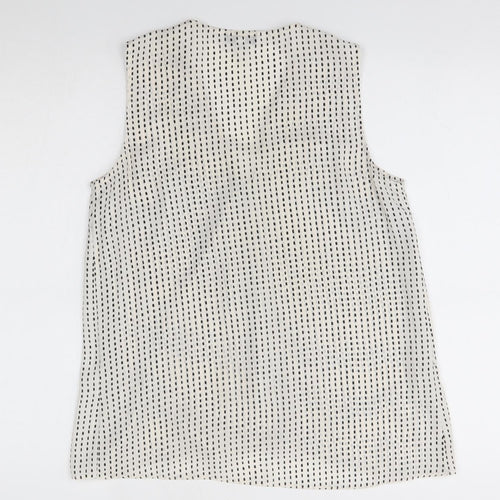Debenhams Womens White Geometric  Basic Blouse Size 10