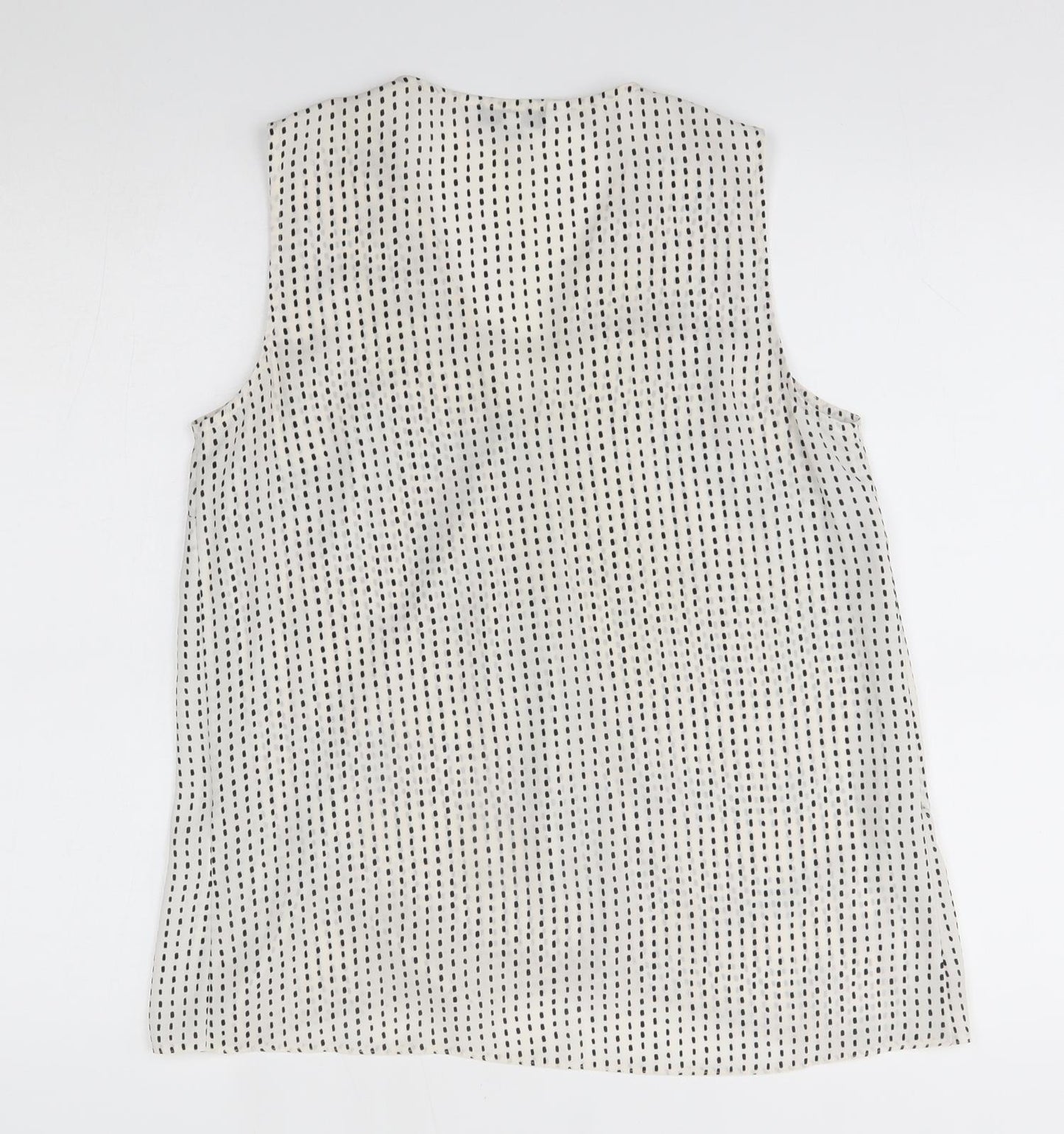 Debenhams Womens White Geometric  Basic Blouse Size 10
