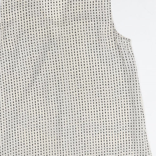 Debenhams Womens White Geometric  Basic Blouse Size 10