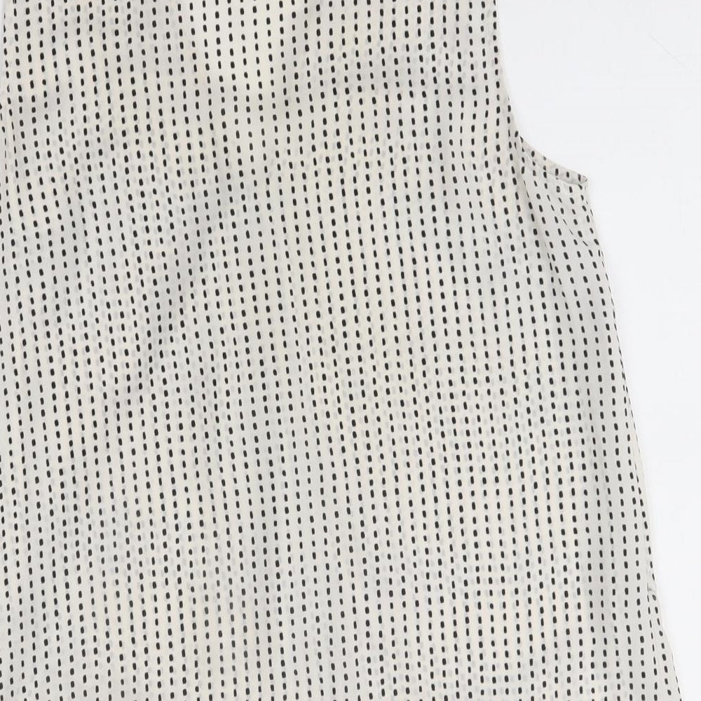 Debenhams Womens White Geometric  Basic Blouse Size 10