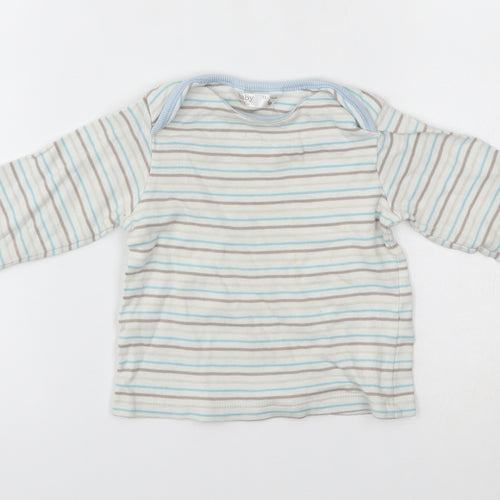 M&Co Baby White Striped  Pullover Jumper Size 12-18 Months