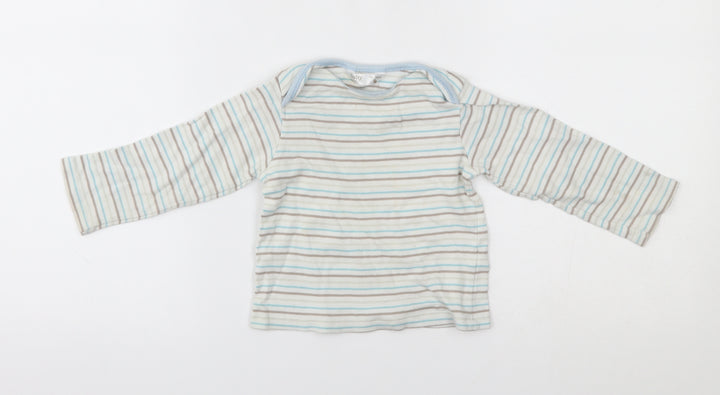 M&Co Baby White Striped  Pullover Jumper Size 12-18 Months