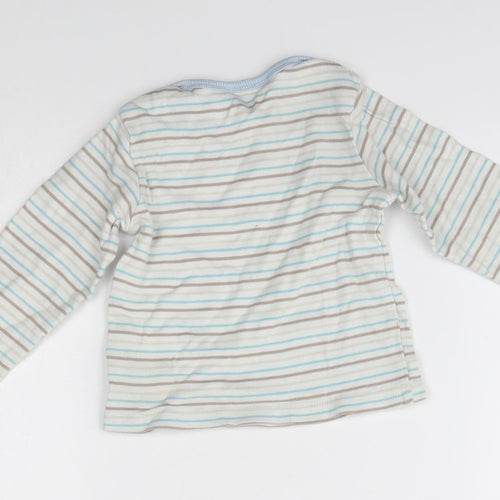 M&Co Baby White Striped  Pullover Jumper Size 12-18 Months