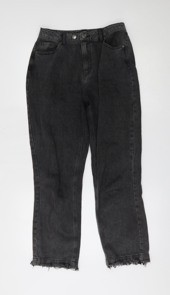 Missguided Womens Grey Cropped Jeans Size 10 L26 in
