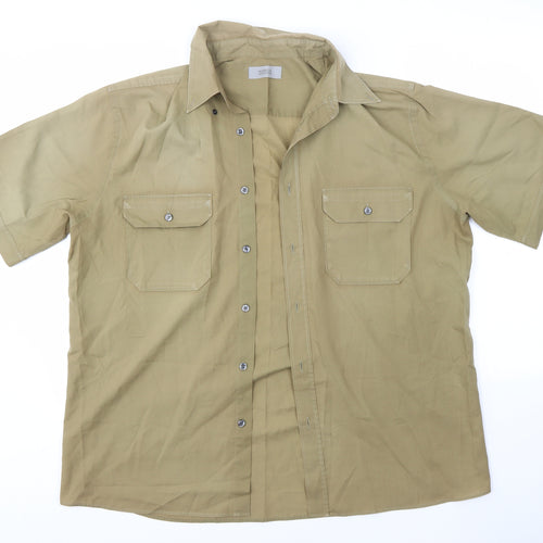 M&S Mens Green    Button-Up Size L  - Olive