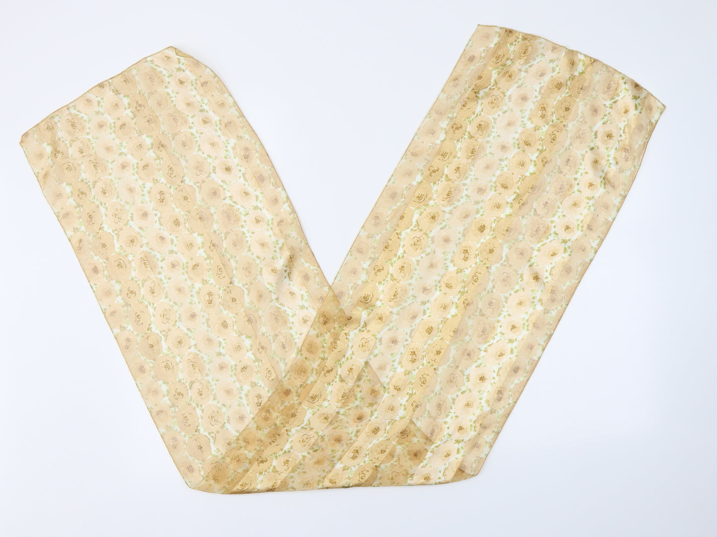 Preworn Unisex Gold Floral   Scarf