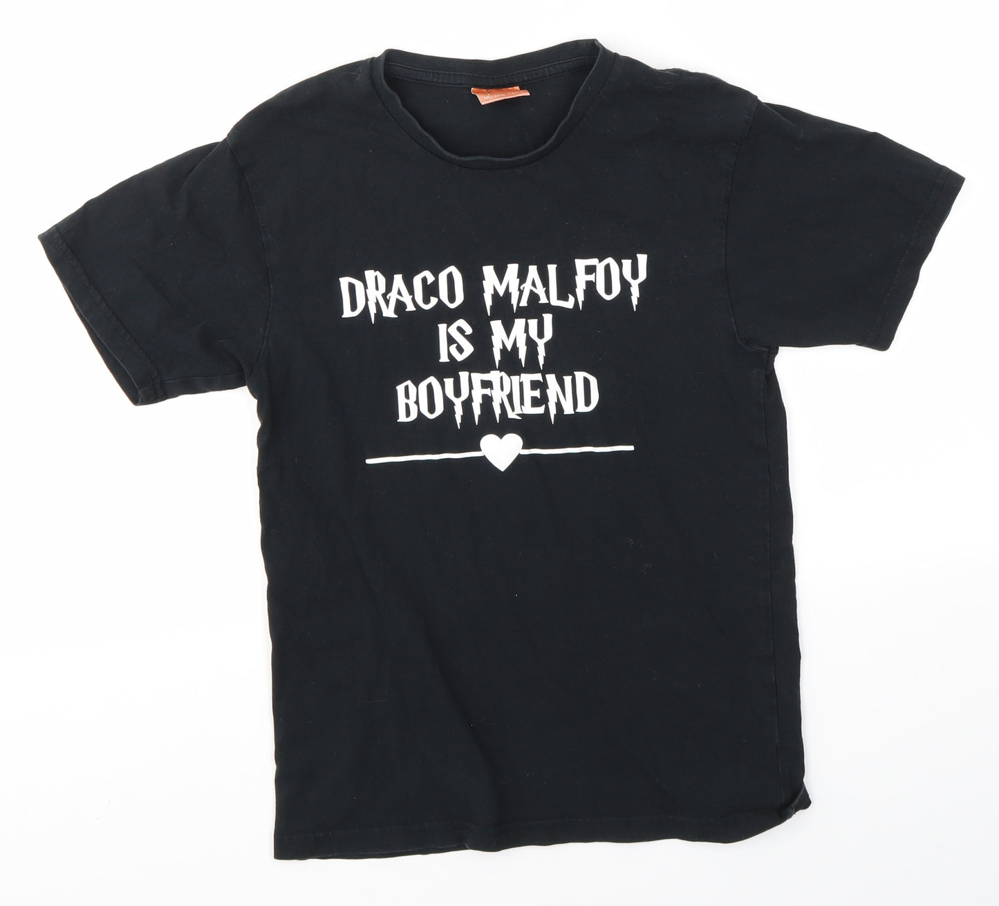 Uneek Girls Black   Basic T-Shirt Size 11-12 Years  - Draco Malfoy