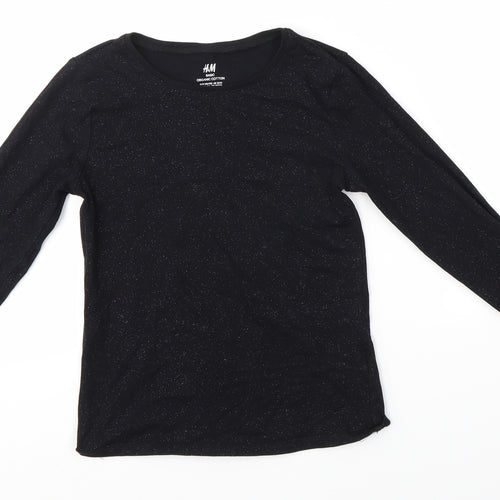 H&M Girls Black   Basic Blouse Size 10-11 Years
