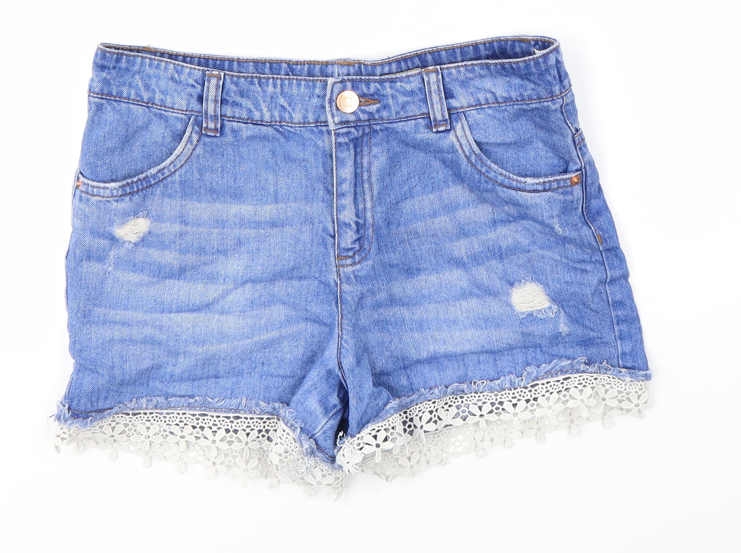 F&F Girls Blue   Boyfriend Shorts Size 12-13 Years
