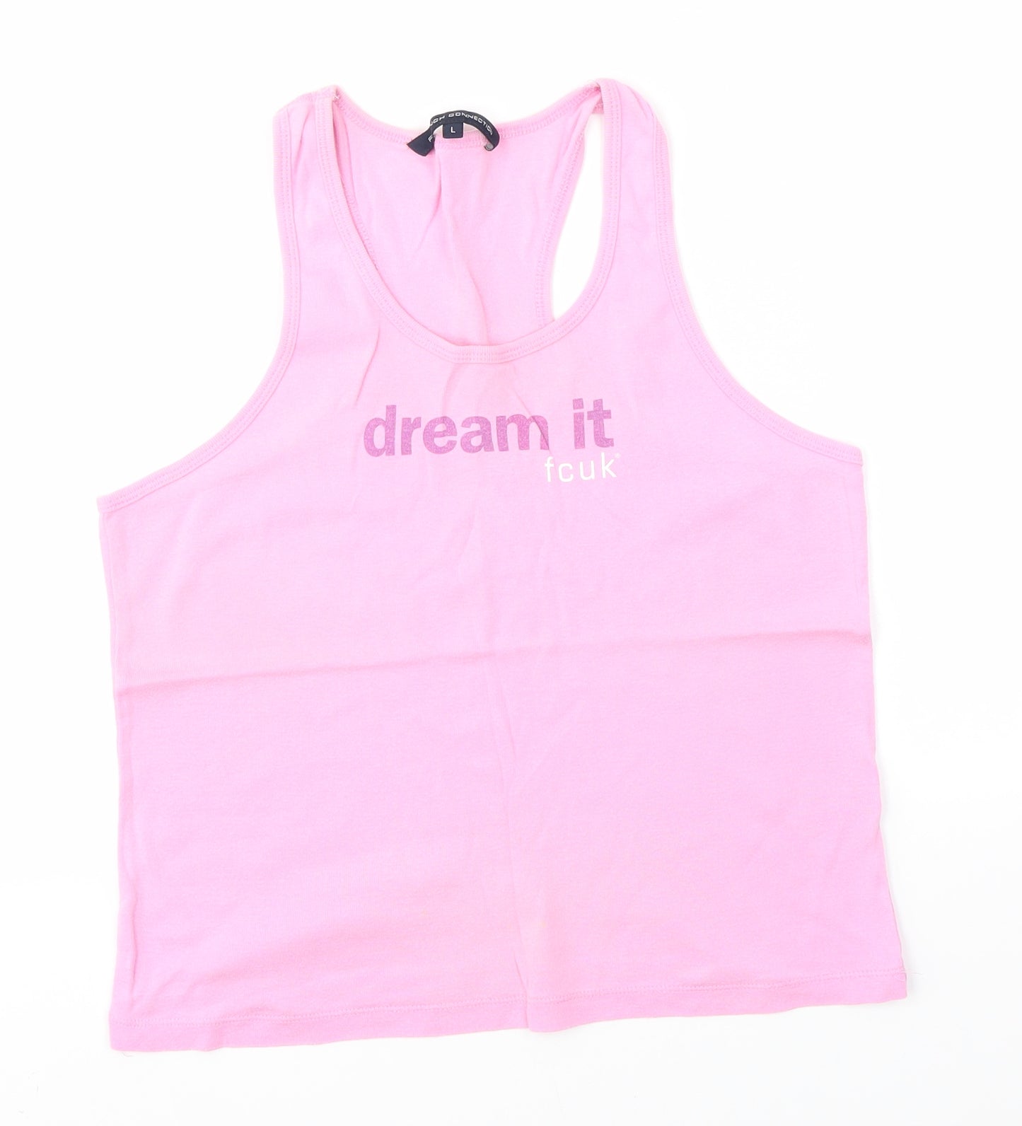 French Connection Womens Pink   Basic Tank Size L