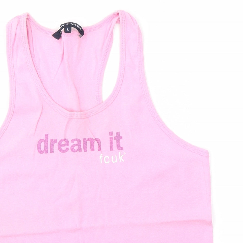 French Connection Womens Pink   Basic Tank Size L