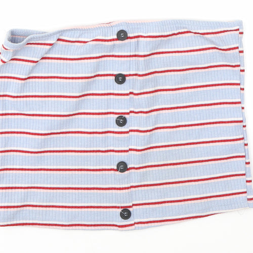 New Look Womens Blue Striped  Basic Blouse Size 14