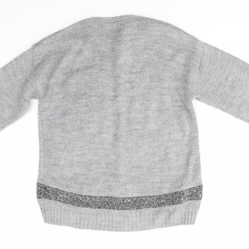 George Girls Grey   Pullover Jumper Size 7-8 Years