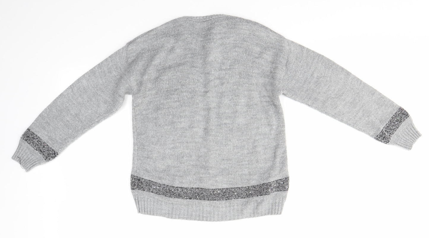 George Girls Grey   Pullover Jumper Size 7-8 Years