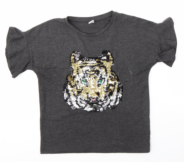 TU Girls Grey   Basic T-Shirt Size 10 Years