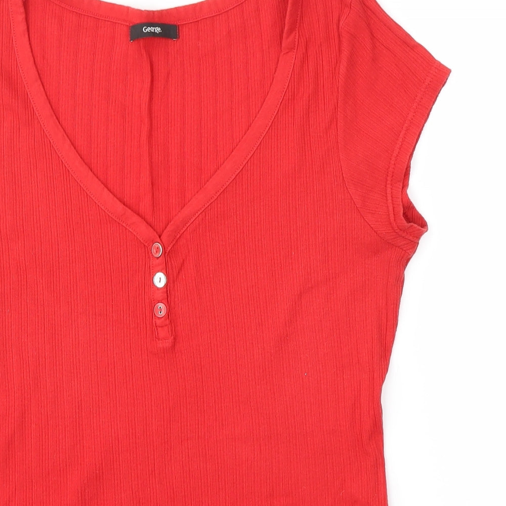 George Womens Red   Basic T-Shirt Size 16