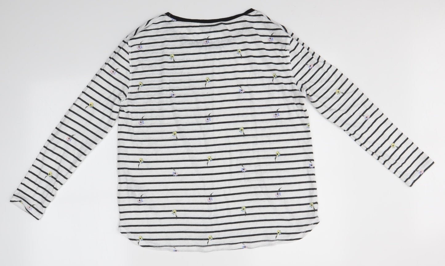 M&S Womens Multicoloured Striped  Basic Blouse Size 14