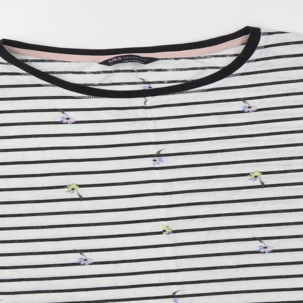 M&S Womens Multicoloured Striped  Basic Blouse Size 14