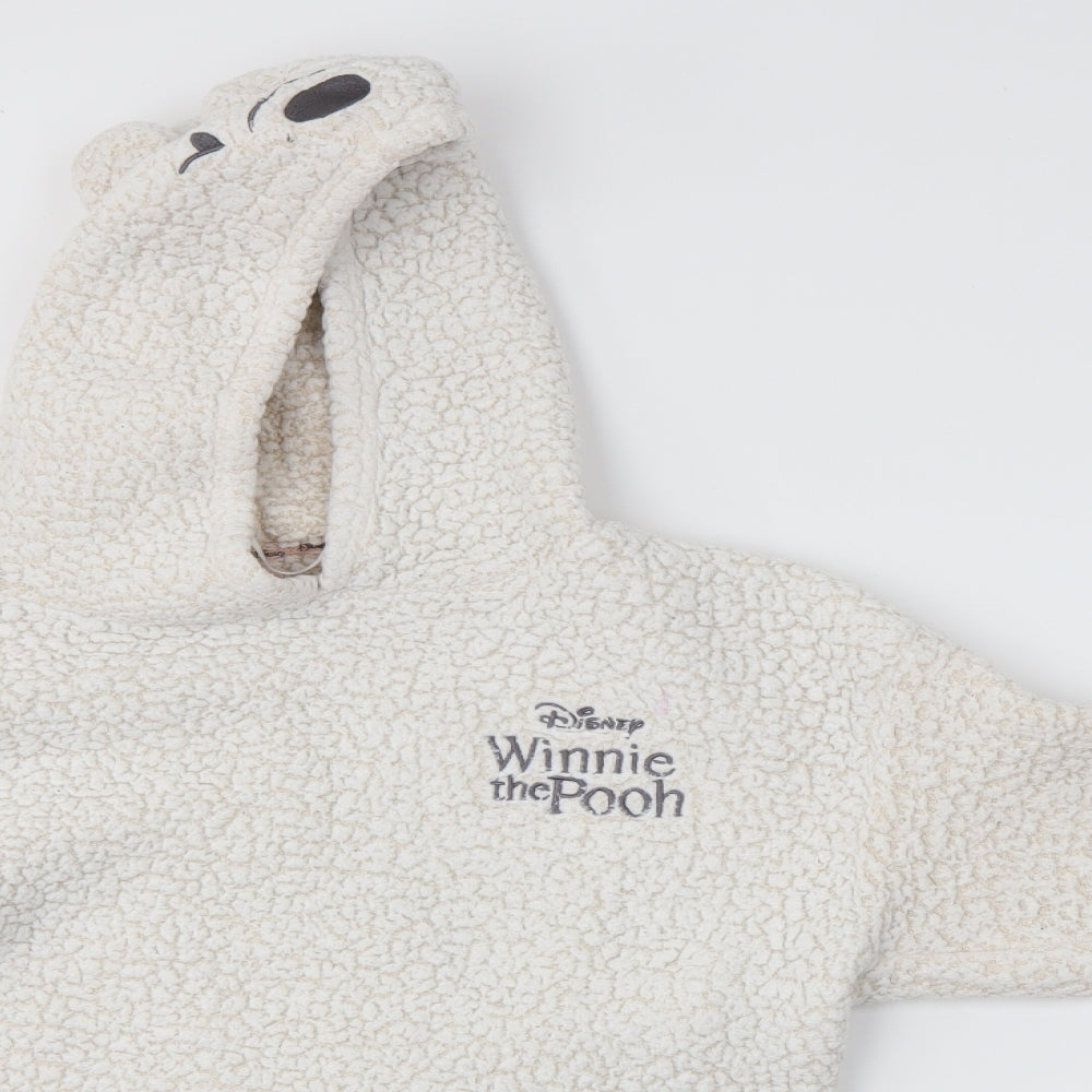 Primark Womens White Solid  Top Pyjama Set Size S  - Winnie the Pooh