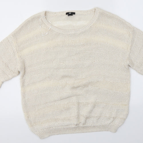 H&M Womens Ivory   Pullover Jumper Size L