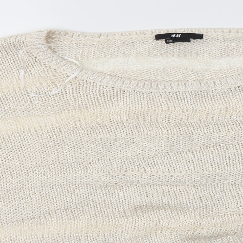 H&M Womens Ivory   Pullover Jumper Size L