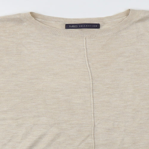 M&S Womens Beige   Pullover Jumper Size M
