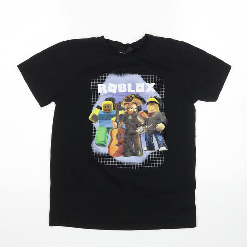 Primark Boys Black   Basic T-Shirt Size 10-11 Years  - Roblox