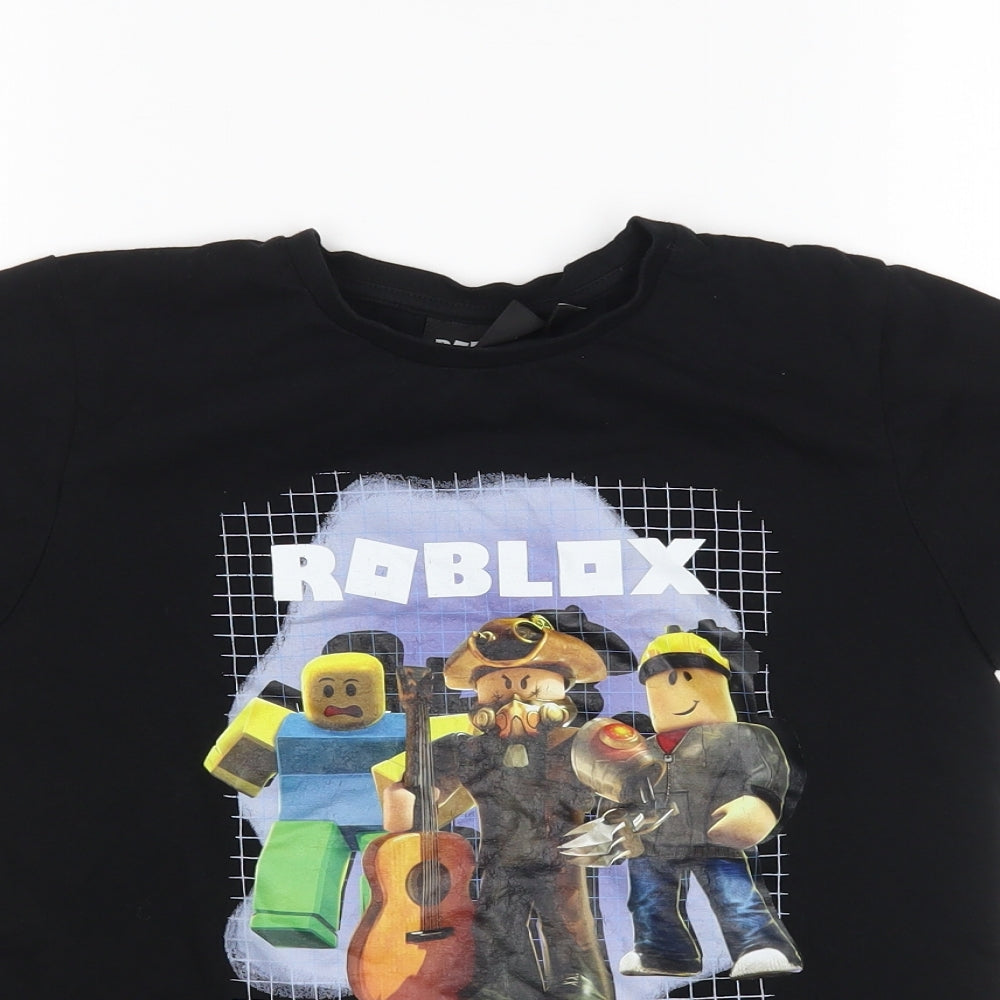 Primark Boys Black   Basic T-Shirt Size 10-11 Years  - Roblox