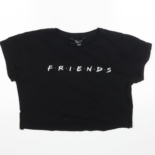 New Look Girls Black   Cropped T-Shirt Size 12-13 Years  - Friends